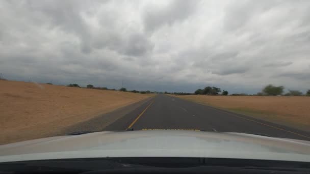 Driving Namibian Roads Front View — Wideo stockowe