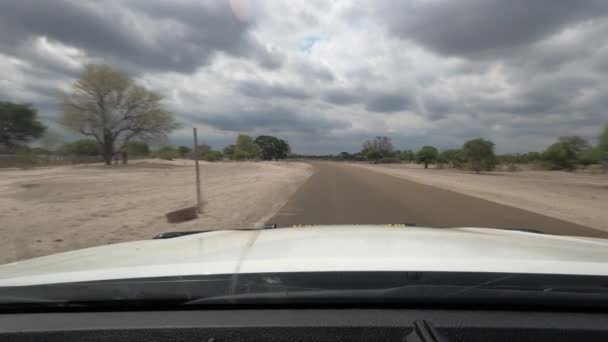 Driving Namibian Roads Front View — Stok video