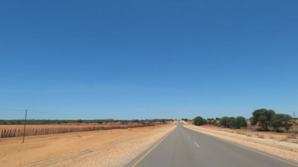 Driving Namibian Roads Front View — Stock Video