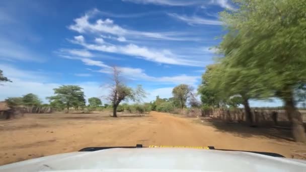 Conducir Través Namibia Savanna — Vídeos de Stock