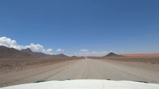 Fahrt Durch Bergige Landschaften Namibia — Stockvideo