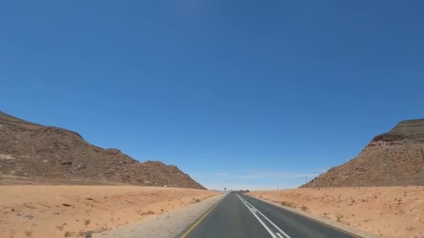 Driving Namibian Roads Front View — Stok video
