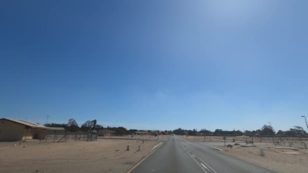 Driving Namibian Roads Front View — Stockvideo