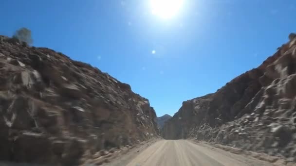 Fahrt Durch Bergige Landschaften Namibia — Stockvideo