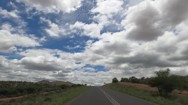 Conducir Por Carretera Asfaltada Hacia Windhoek Namibia — Vídeo de stock