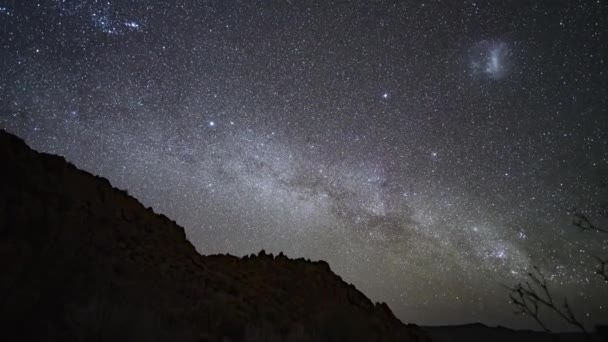 Piękne Nocne Niebo Namibii Czas Ucieka — Wideo stockowe