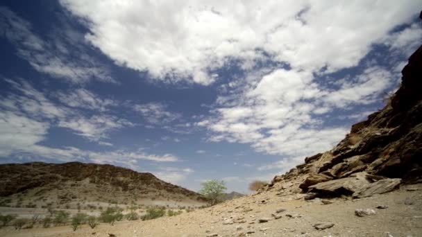 Namibian Desert View Moving Clouds — Vídeos de Stock