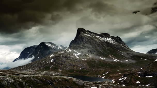 Épico Dramático Lapso Tiempo Del Área Trollstigen Noruega — Vídeos de Stock