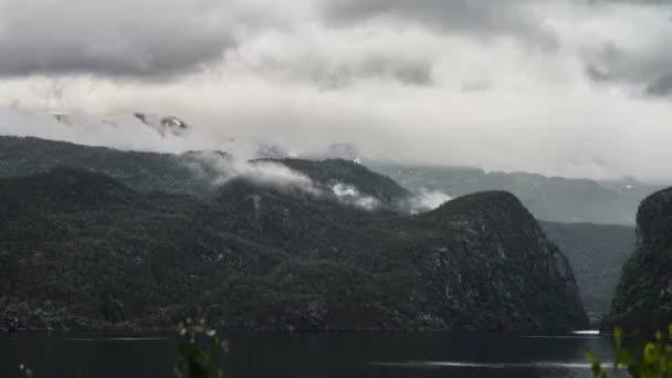 Hermoso Paisaje Fiordo Noruega Naturaleza Viajes — Vídeos de Stock