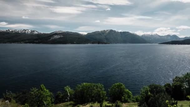 Zeitraffer Hardangerfjord Norwegen — Stockvideo