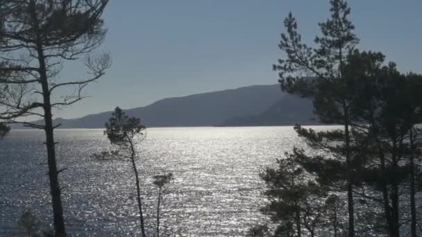 Naturskönt Jordskred Vid Sjön Norge — Stockvideo