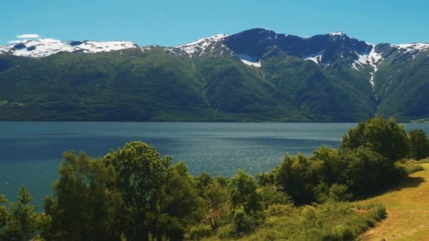 Beautiful Pan Sognefjord Norway — Stock video