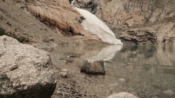 Brikdalsbreen Buzulu Josteldalsbreen Nasjonalpark Norveç Sinema Tarzı — Stok video