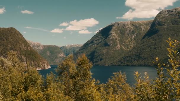Ειδυλλιακή Άποψη Για Ένα Νορβηγικό Φιόρδ — Αρχείο Βίντεο