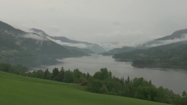 View Norwegian Fjords Inglés Versión Graduada Estabilizada Vea También Material — Vídeo de stock