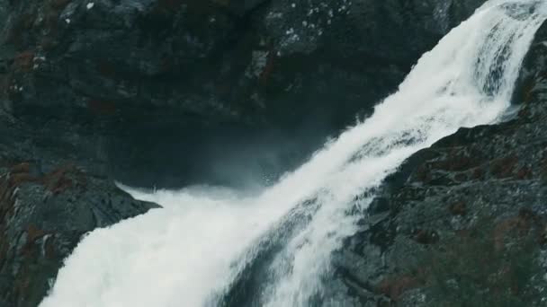 Водопад Клейвафоссен Норвегия Стабилизированная Стабилизированная Версия Следите Родным Материалом Прямо — стоковое видео