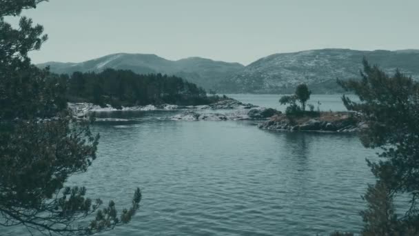 Coastline Fjord Losnegard Noruega Material Intacto Estabilizado — Vídeos de Stock