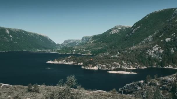 Visualizza Sui Fiordi Norvegesi Versione Graduata Stabilizzata Guarda Anche Materiale — Video Stock