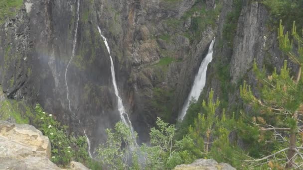 Gorge Voringsfossen Waterfall Norway — Video Stock