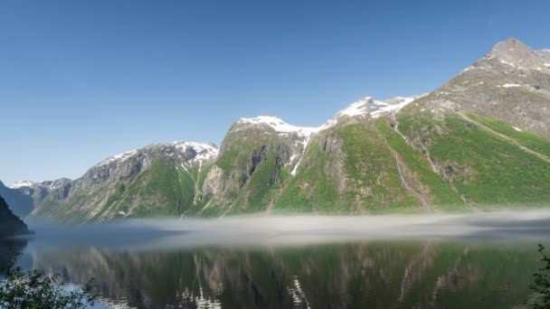 Eikesdalsvatnet Fjord Time Lapse Norway — Αρχείο Βίντεο