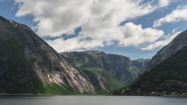 Tilikan Lapse Waktu Hardangerfjord Norwegia — Stok Video