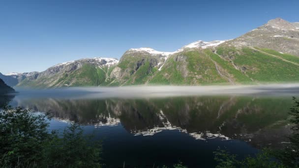 Eikesdalsvatnet Fjord Time Lapse Norway — стоковое видео