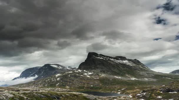 Epische Dramatische Tijd Verstrijken Van Trollstigen Gebied Noorwegen — Stockvideo