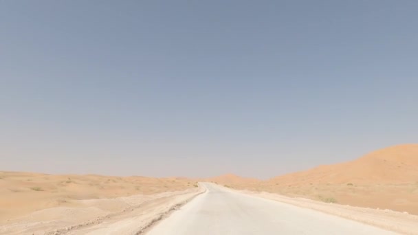 Köra Den Gnugga Chali Öknen Oman — Stockvideo