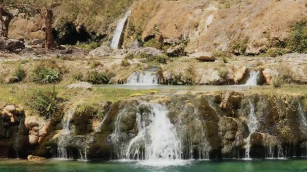 Wodospady Darbat Oman Przyroda — Wideo stockowe