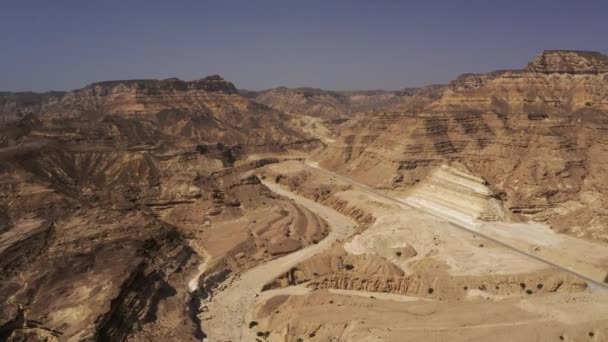 Aerial Wadi Hidden Bay Oman East Coast — Stock video