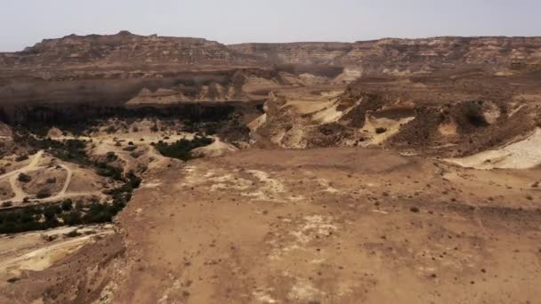 Aerial View Wadi Ash Shuwaymiyyah Oman — стоковое видео