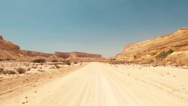 Driving Dirt Tracks Deserts Oman — Stock Video