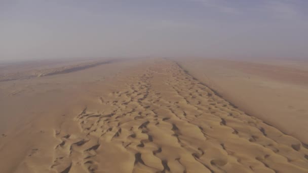 Aerial View Deep Wahiba Sands Oman — стоковое видео