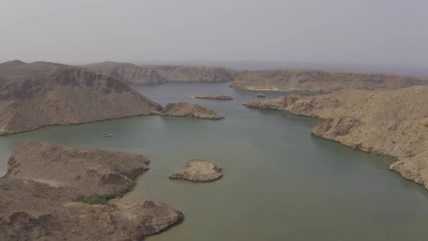 Luchtfoto Boven Bandar Khairan Oostkust Oman — Stockvideo