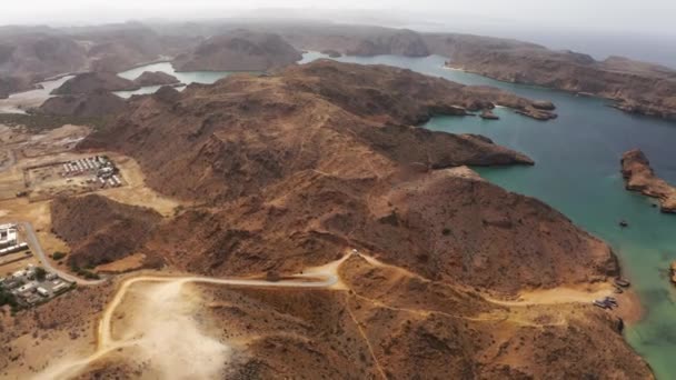 Aerial Farar Khairan East Coast Oman — стоковое видео