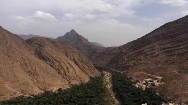 Aerial Drone View Area Wadi Bani Khalid Oman — Αρχείο Βίντεο