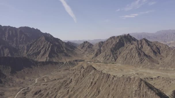 Aerial Ain Sahban Oasis Mountains Oman — Vídeo de stock