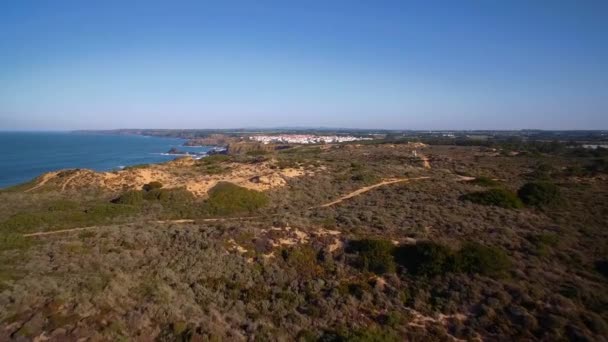Piękny Widok Lotu Ptaka Wybrzeże Atlantyku Portugalia — Wideo stockowe