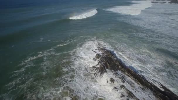 Aerial Flight Praia Cavaleiro Coast Line Portugal — Stock Video