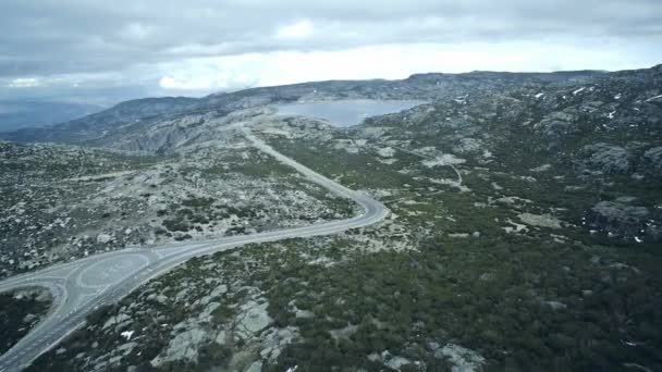 Aerial Flight Lagoa Comprida Portugal — Stock Video