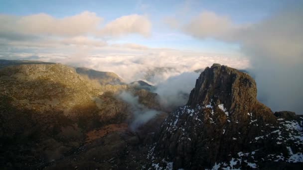 Aérienne Volant Long Chaîne Montagne Serra Estrela Portugal — Video