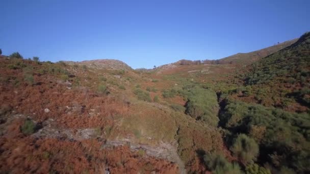 Aerial Flying Mountainous Landscape Parque Nacional Peneda Geres Portugal Video Clip