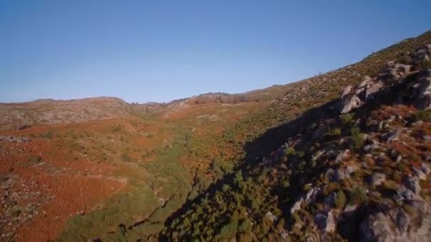 Antenna Repül Hegyvidéki Táj Parque Nacional Peneda Geres Portugália — Stock videók
