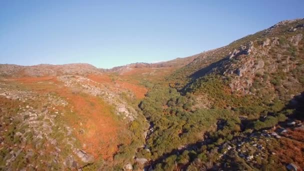 Антена Політ Гірський Ландшафт Parque Nacional Дані Враження Можуть Geres — стокове відео