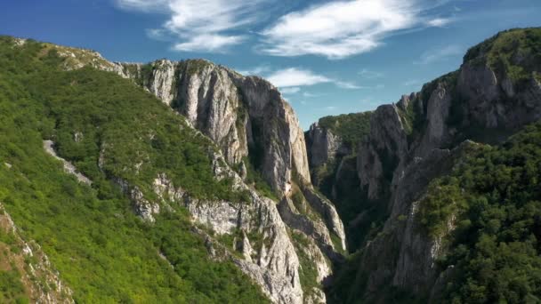 Luchtfoto Cheile Turzii Gorge Roemenië — Stockvideo