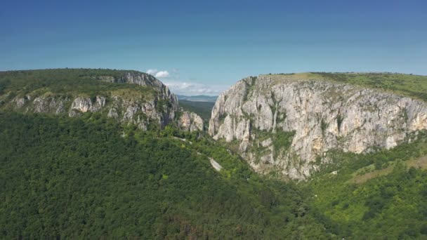 Aerial Cheile Turzii Gorge Roménia — Vídeo de Stock
