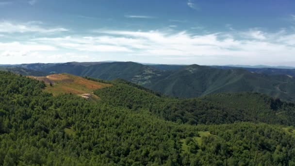 Flyg Ovanför Karpaterna Berg Och Skogar Rumänien — Stockvideo