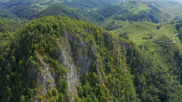 Aerial Panorama Salciua Romania — Stock videók