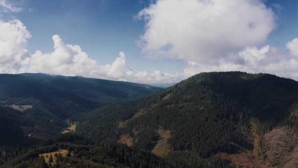 Aerial Carpathian Mountains Forests Romania — Stok Video