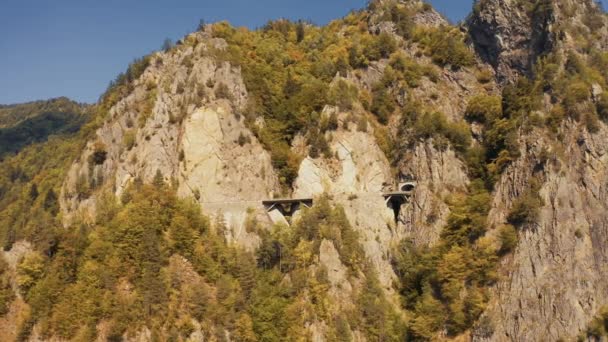 Aerial Mountains Transfagarasan Romania — Stockvideo